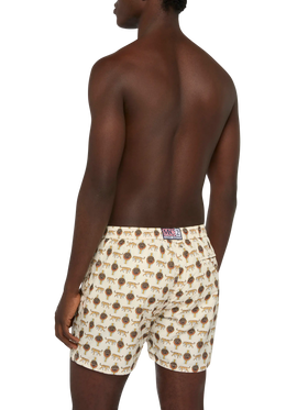 Lightweight fabric swim shorts Lighting with watch print