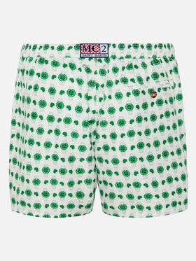 Lightweight fabric swim shorts Lighting with watch print