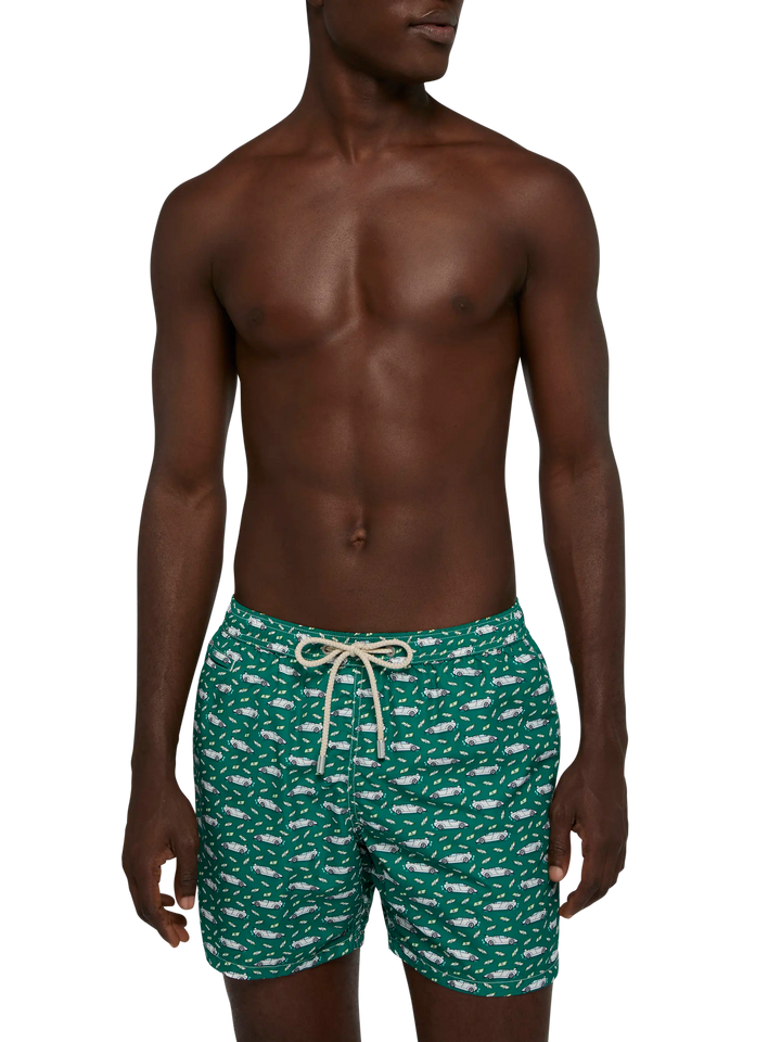 Badeshorts aus leichtem Stoff „Lighting“ mit luxuriösem Auto-Print