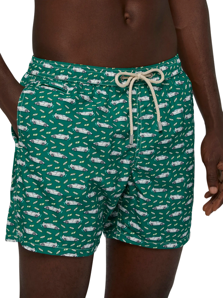 Badeshorts aus leichtem Stoff „Lighting“ mit luxuriösem Auto-Print