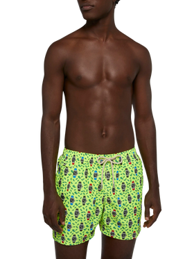Lightweight fabric swim shorts Lighting with watch print