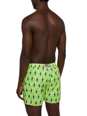 Lightweight fabric swim shorts Lighting with watch print