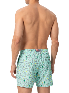 Lightweight fabric swim shorts Lighting with oyster and bottle print
