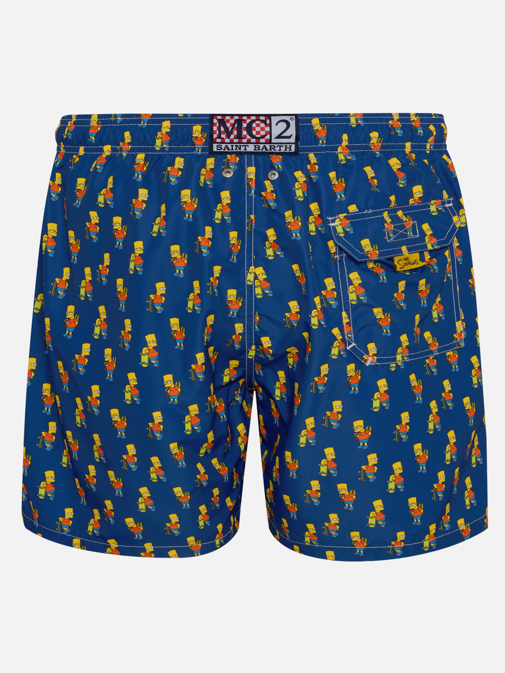 Man light fabric swim shorts with skater Bart print | THE