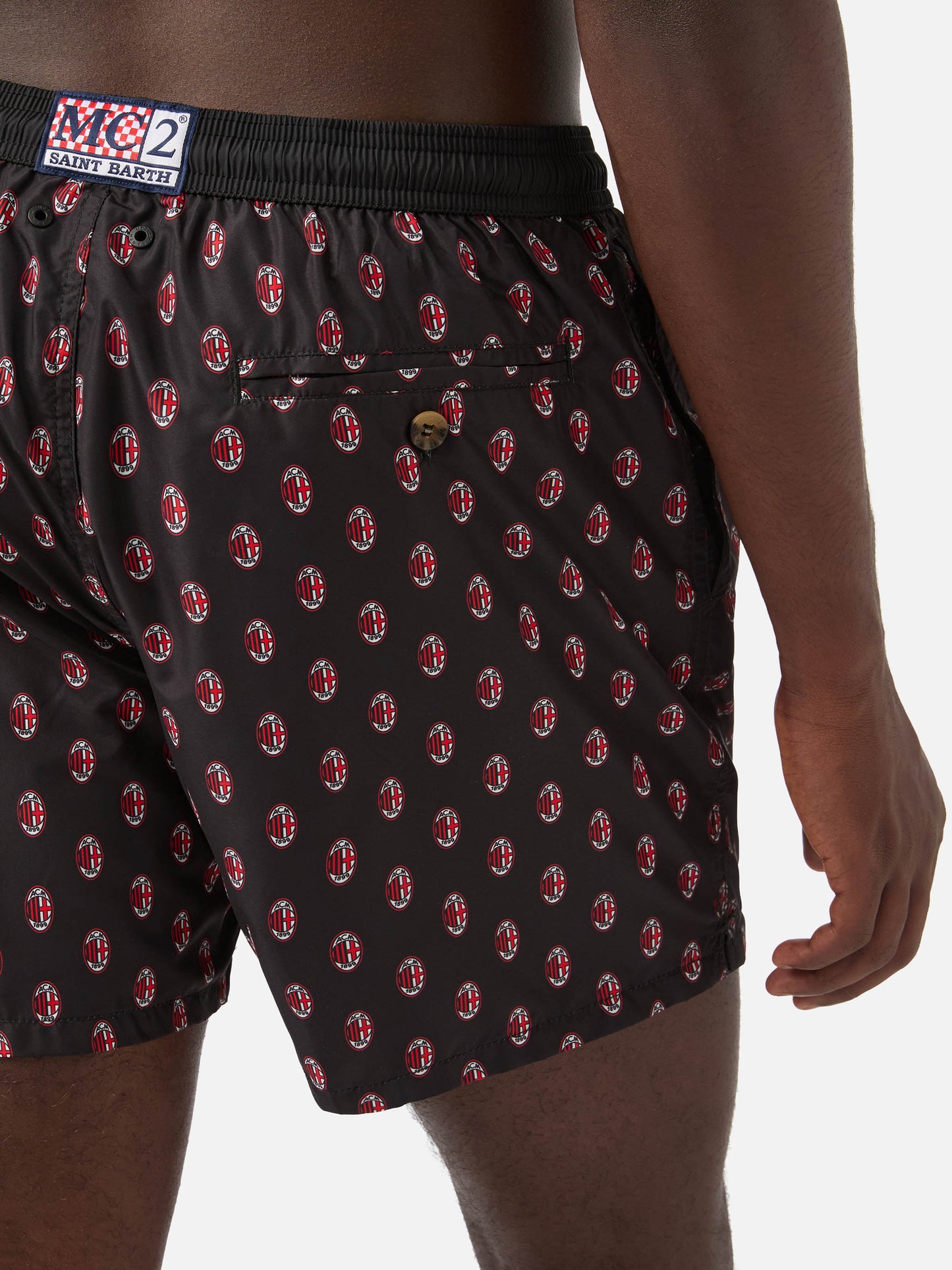 Herren-Badeshorts aus leichtem Stoff mit Milan-Print | MAILAND SONDERAUSGABE