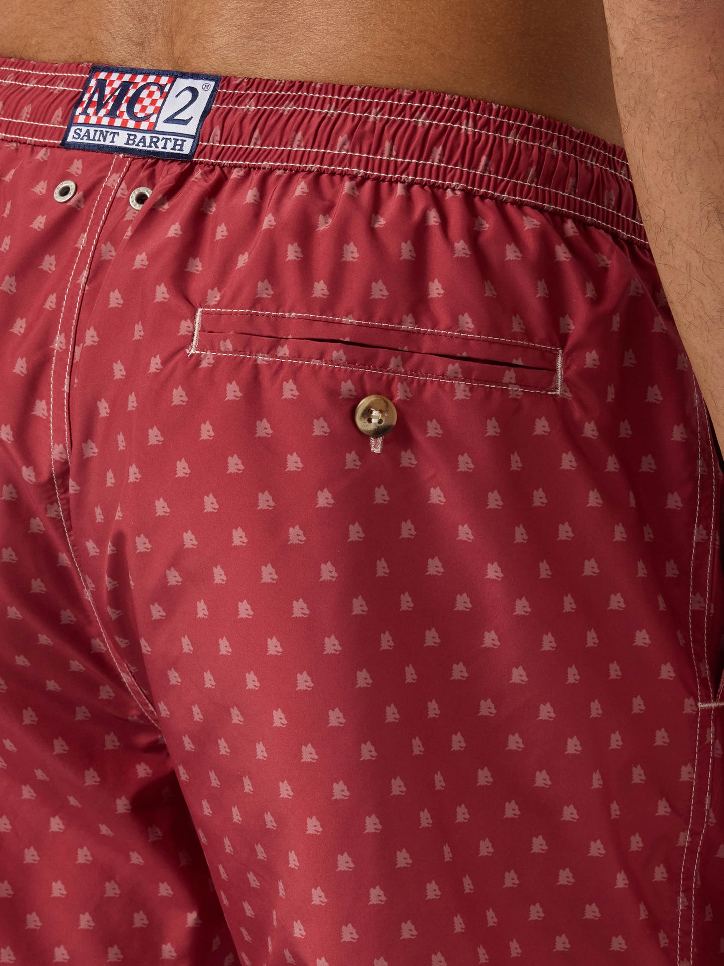 Red Lighting Micro swim shorts with AS Roma print | Special Edition