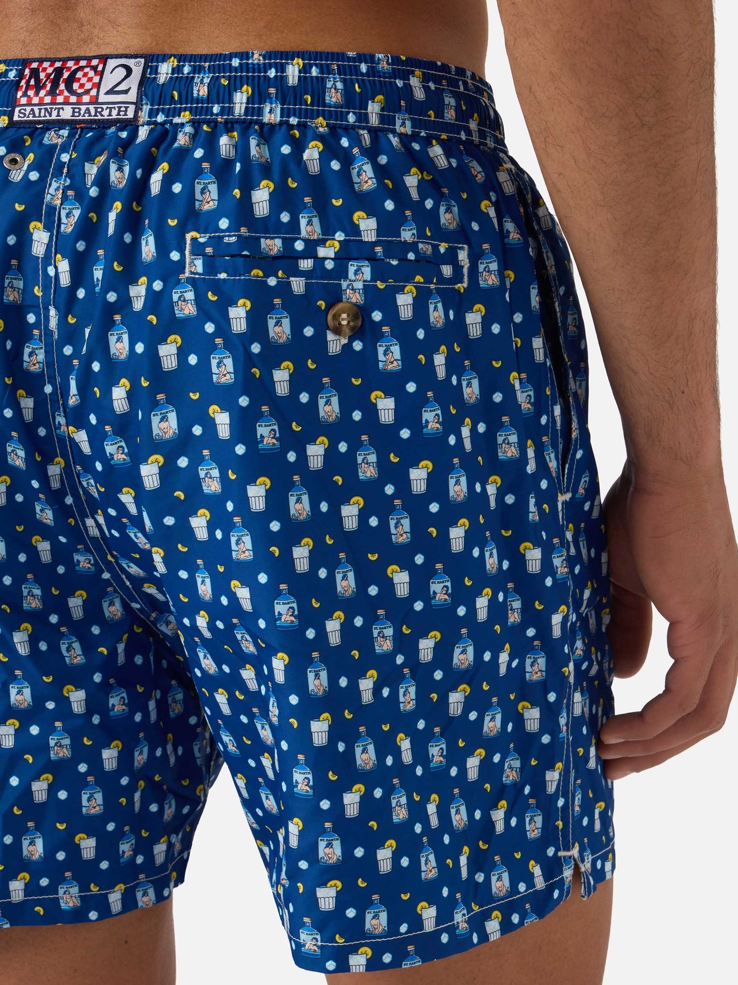 Costume mare Lighting Micro navy con stampa sexy gin all-over
