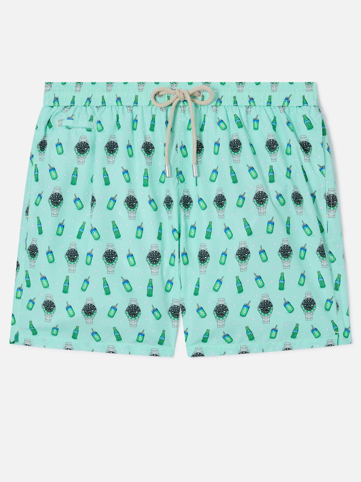 Mint green Lighting Micro swim shorts with left watch print