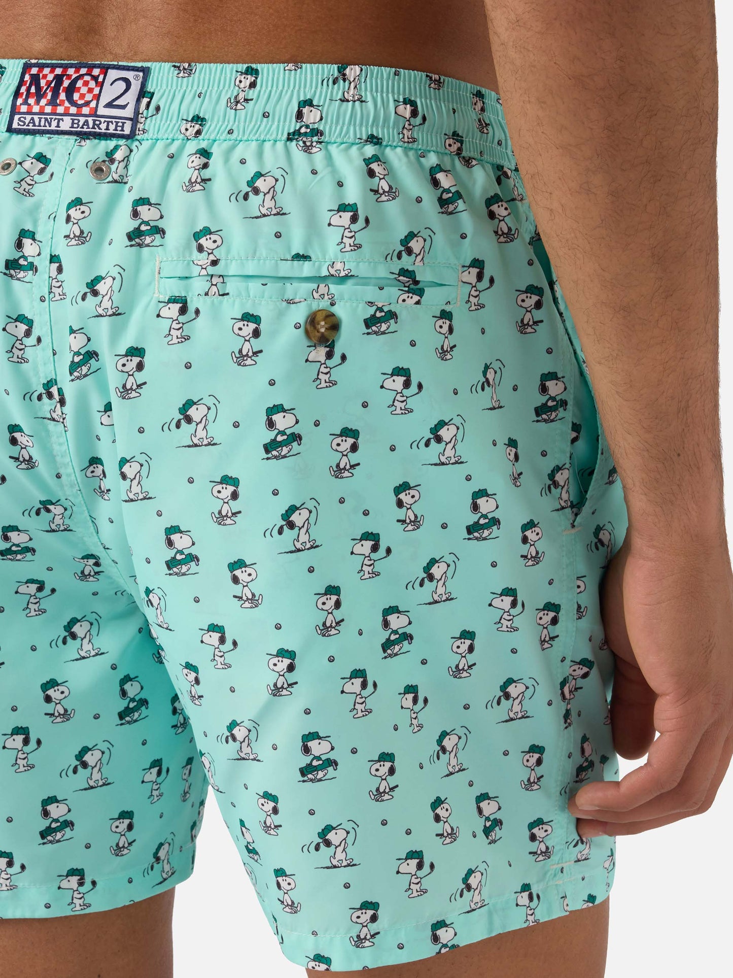 Light green Lighting Micro swim shorts with Snoopy golf print | Special Edition