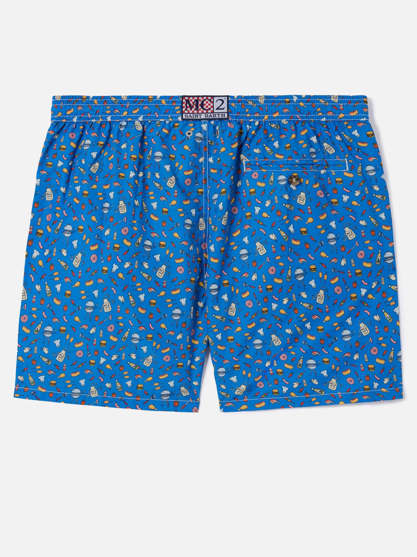 Bluette Lighting Micro swim shorts with street food all-over print