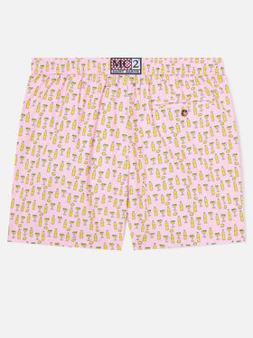 Pink Lighting Micro swim shorts with Tassoni cocktail print | Special Edition