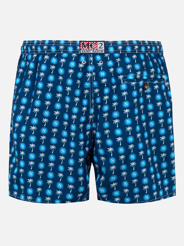 Man light fabric swim shorts with Napoli logo print | SSC NAPOLI SPECIAL EDITION