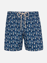 Man lightweight fabric swim-shorts Lighting Micro Fantasy with Sambuca Molinari print| SAMBUCA MOLINARI SPECIAL EDITION