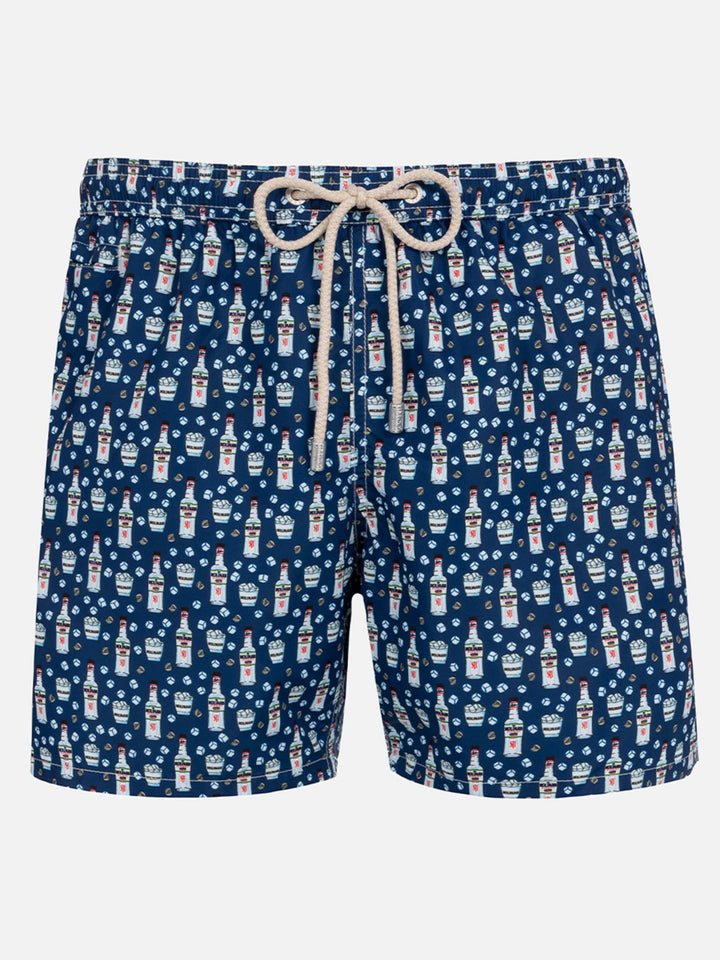 Man lightweight fabric swim-shorts Lighting Micro Fantasy with Sambuca Molinari print| SAMBUCA MOLINARI SPECIAL EDITION