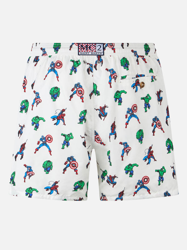 Man lightweight fabric swim-shorts Lighting Micro Fantasy with Marvel Super Heroes print | MARVEL SPECIAL EDITION