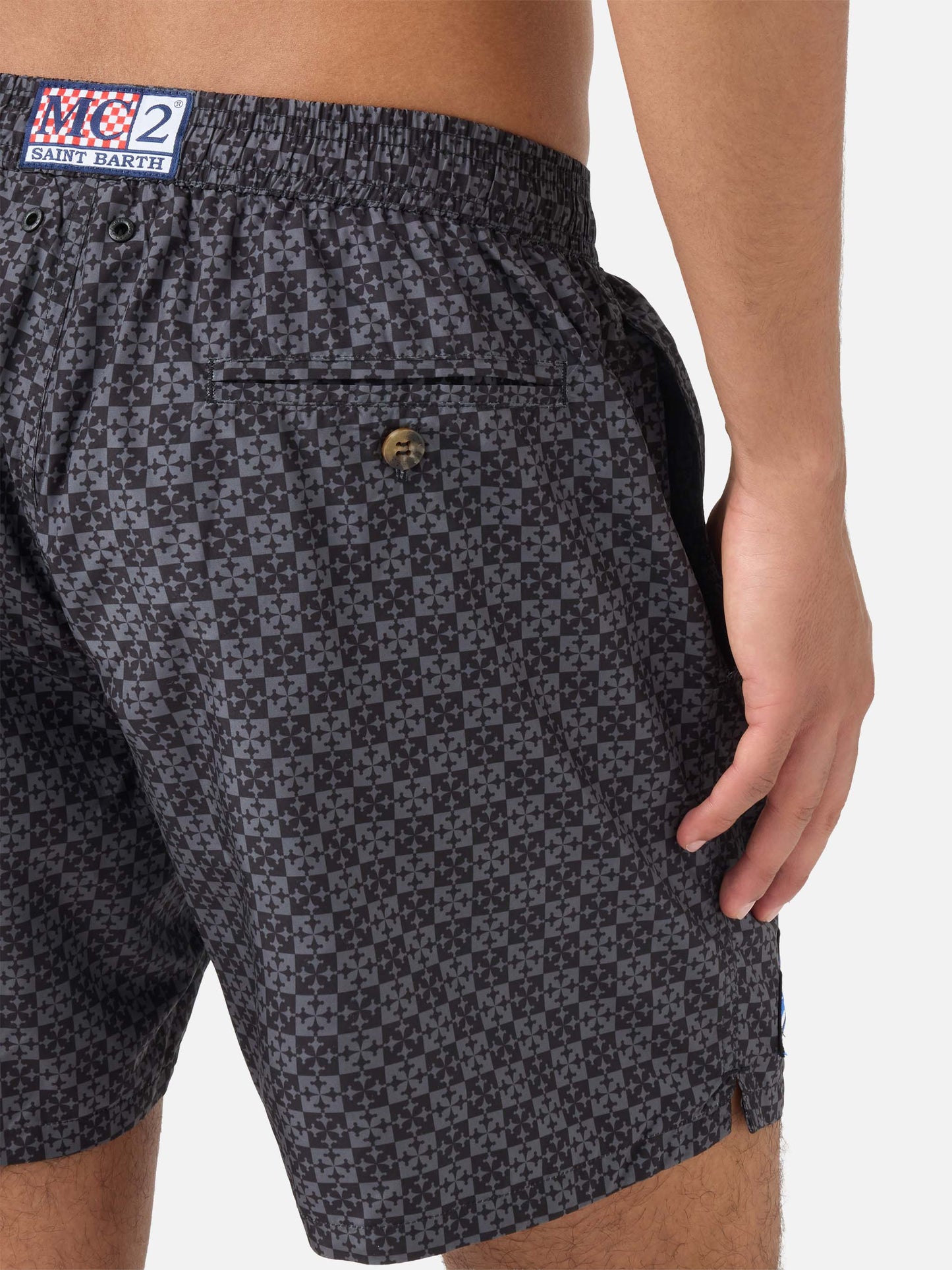 Bañador tipo shorts Black Lighting Micro con estampado Pisa SC Croce | PS SC SPECIAL EDITION 