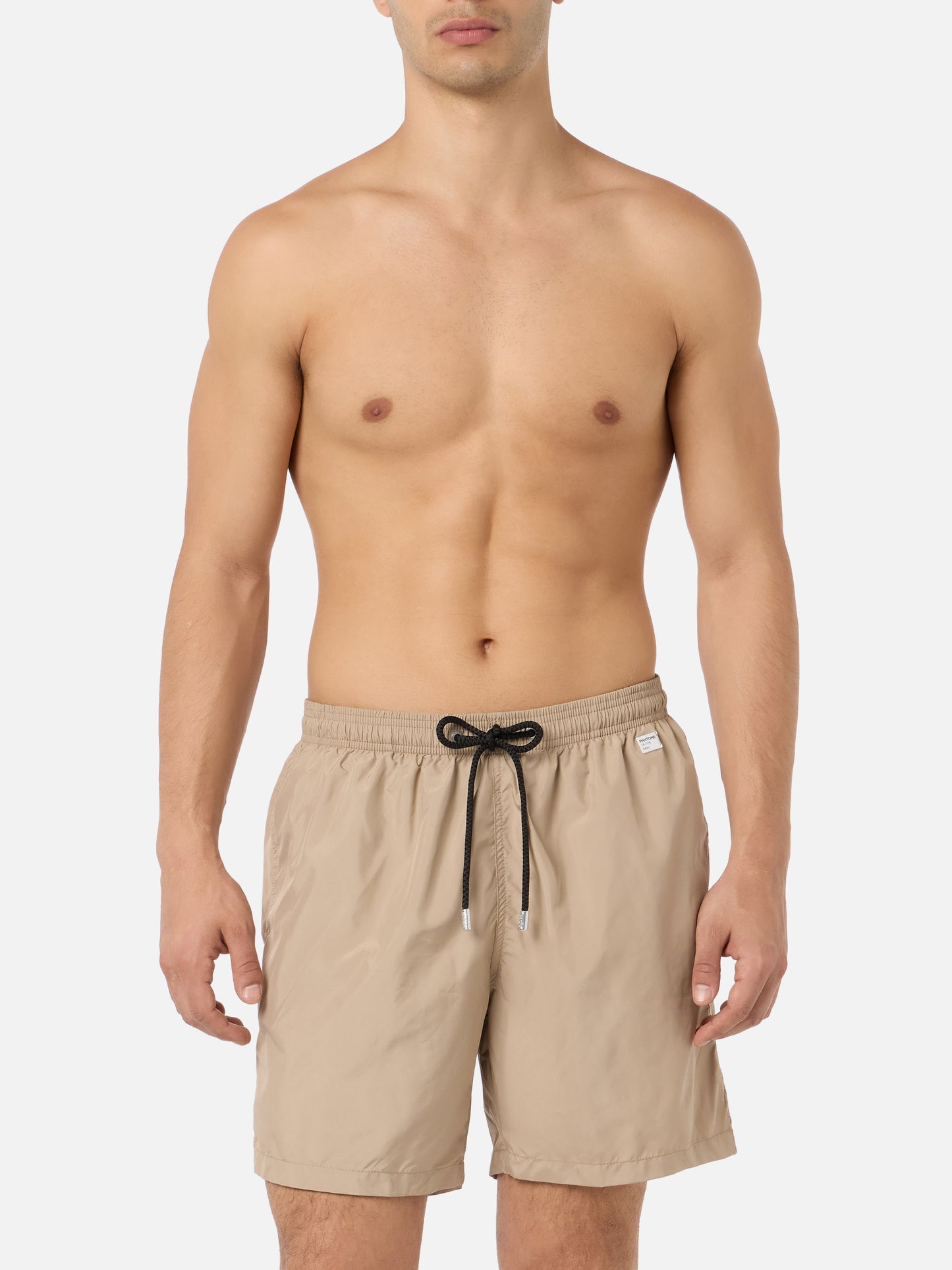 Beige Badeshorts für Herren aus leichtem Stoff Lighting Pantone | PANTONE® SPECIAL EDITION