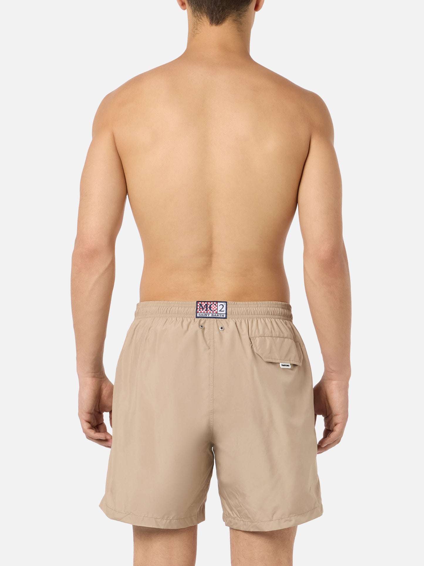 Beige Badeshorts für Herren aus leichtem Stoff Lighting Pantone | PANTONE® SPECIAL EDITION