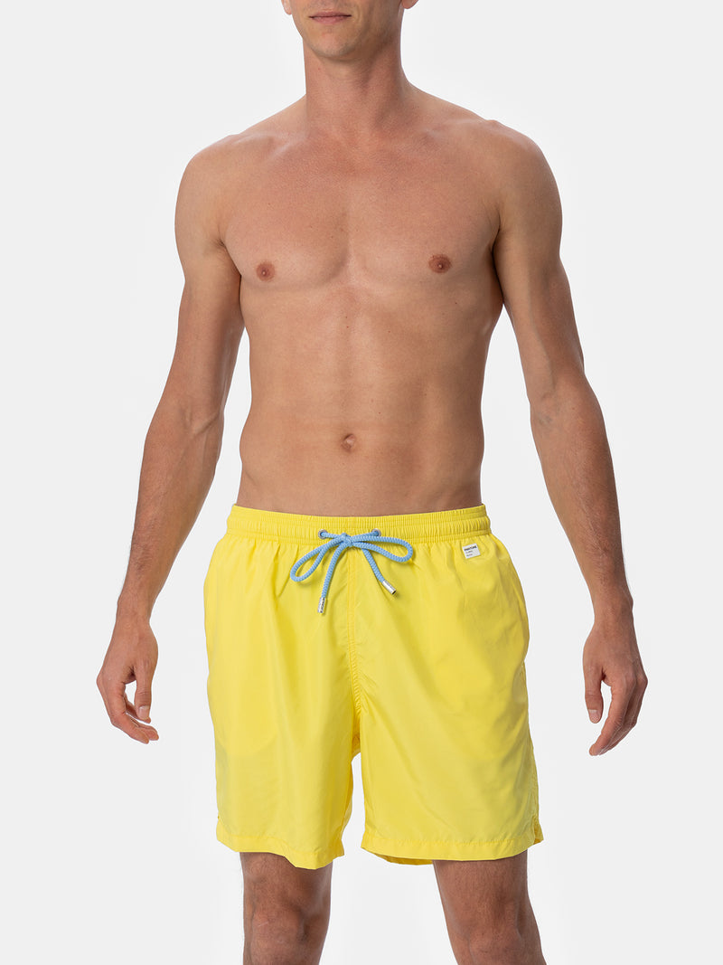 Man lightweight fabric light yellow swim shorts Lighting Pantone | PANTONE® SPECIAL EDITION