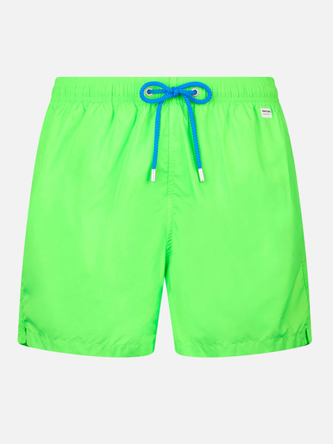 Man lightweight fabric fluo green swim shorts Lighting Pantone | PANTONE® SPECIAL EDITION - MC2 Saint Barth