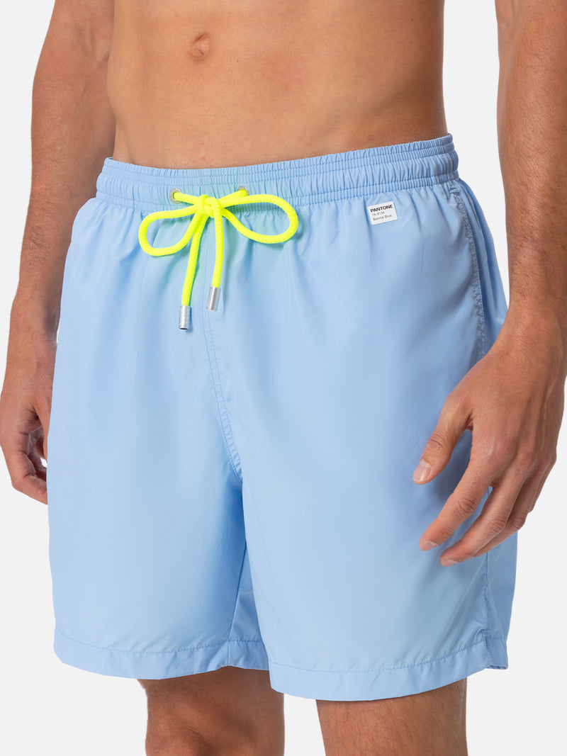 Man lightweight fabric sky blue swim-shorts Lighting Pantone | PANTONE SPECIAL EDITION