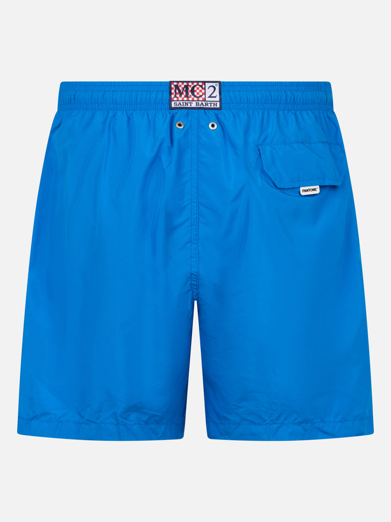 Blaue Herren-Badeshorts aus leichtem Stoff Lighting Pantone | PANTONE-SONDERAUSGABE