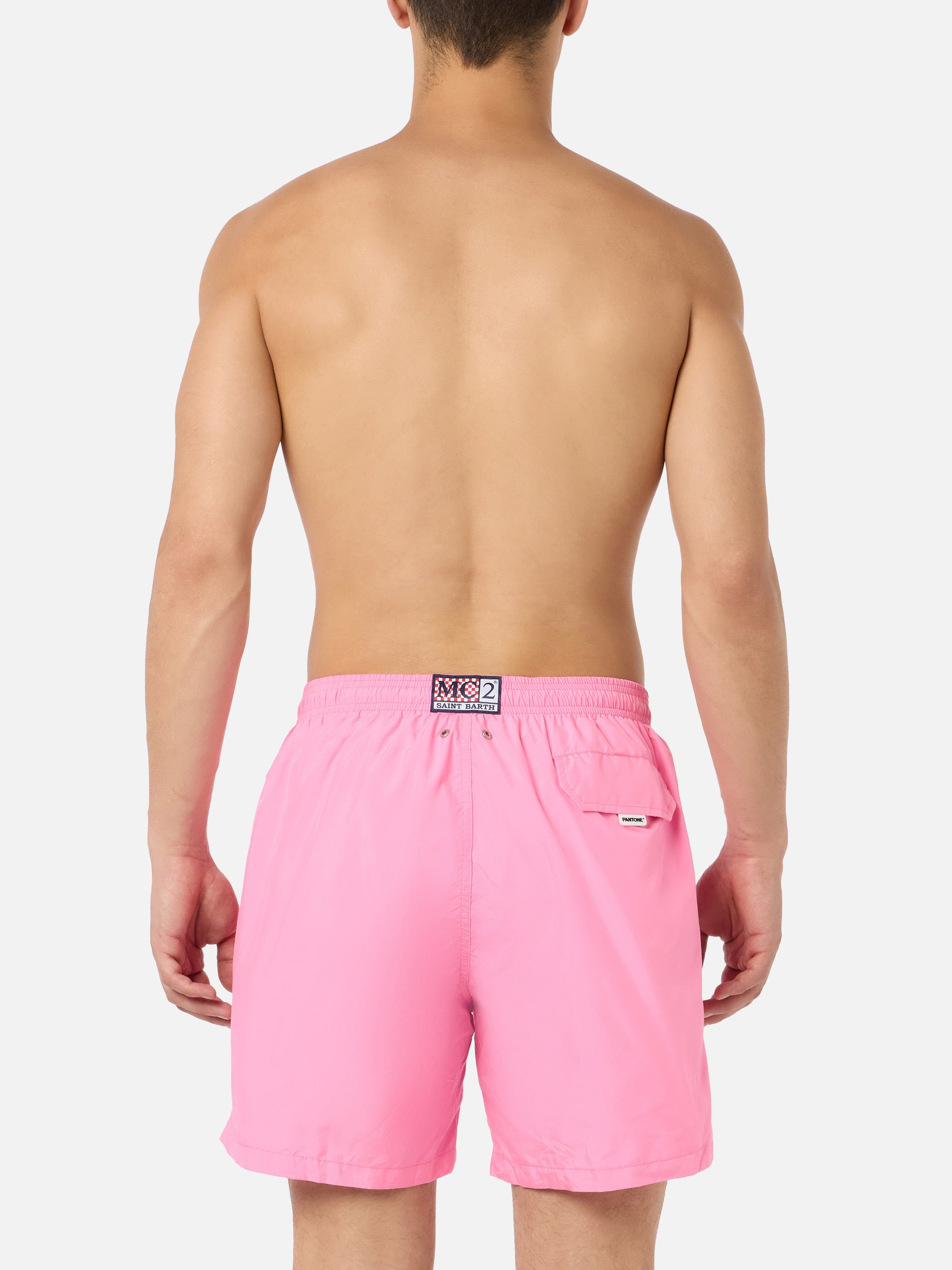 Man lightweight fabric pink swim shorts Lighting Pantone
