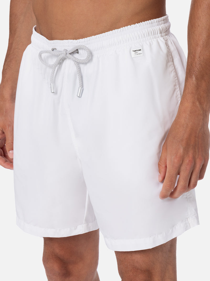 Man lightweight fabric white swim shorts Lighting Pantone | PANTONE® SPECIAL EDITION