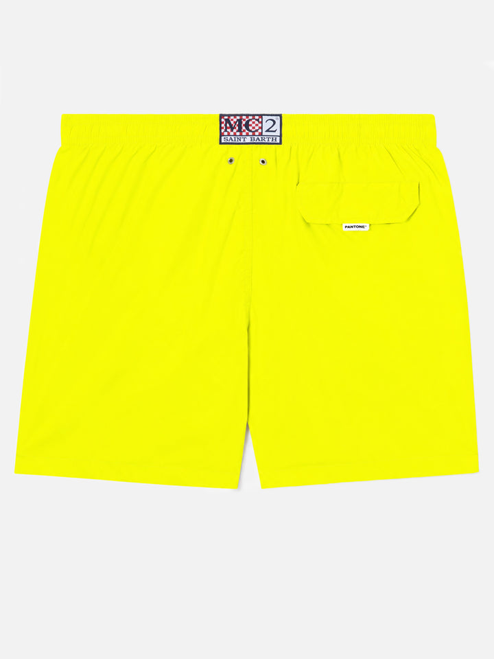 Badeshorts in Pantone Fluo Yellow aus technischem Stretchgewebe | Special Edition 