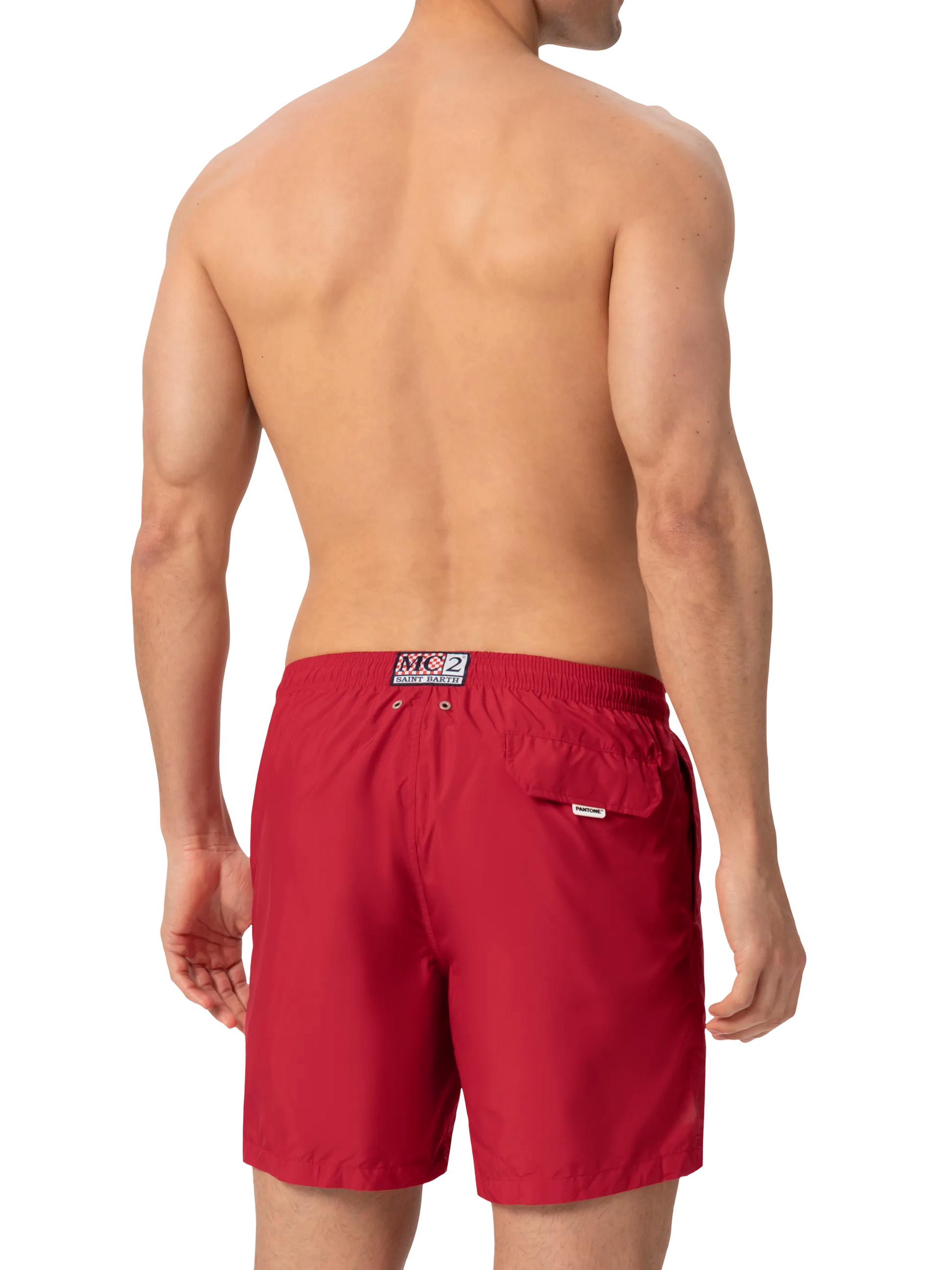 Short de bain rouge en tissu léger Lighting Pantone | PANTONE® SPECIAL ...