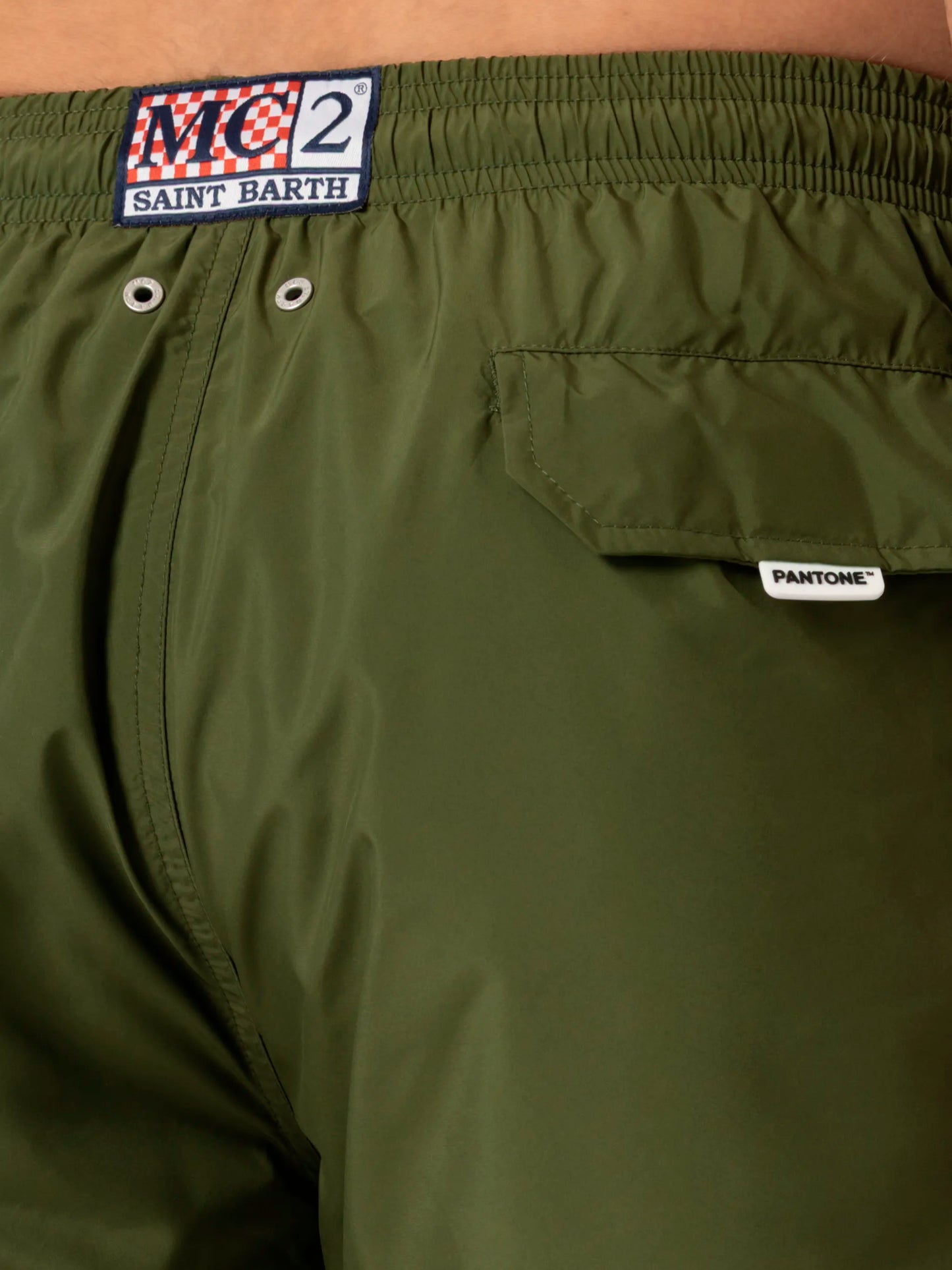 Lightweight fabric military green swim shorts Lighting Pantone | PANTONE® SPECIAL EDITION