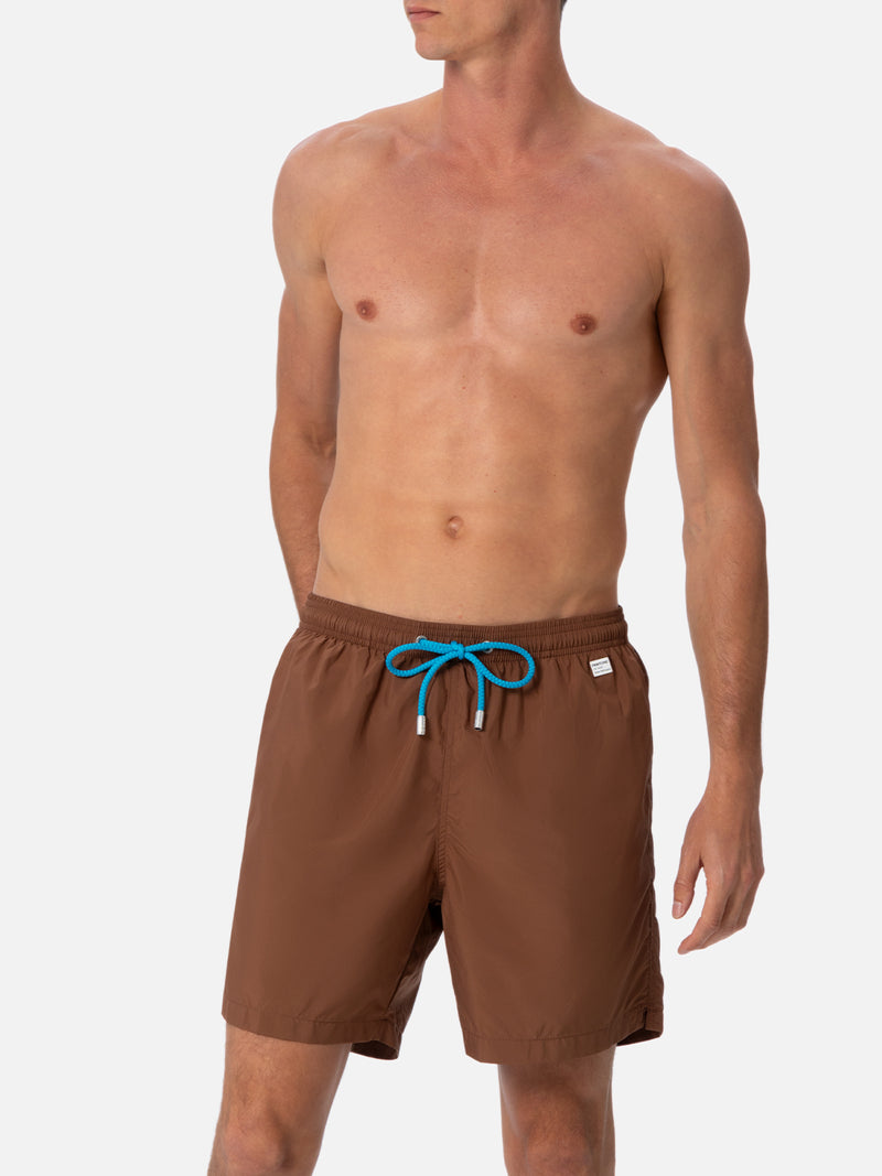 Man lightweight fabric brown swim-shorts Lighting Pantone | PANTONE SPECIAL EDITION