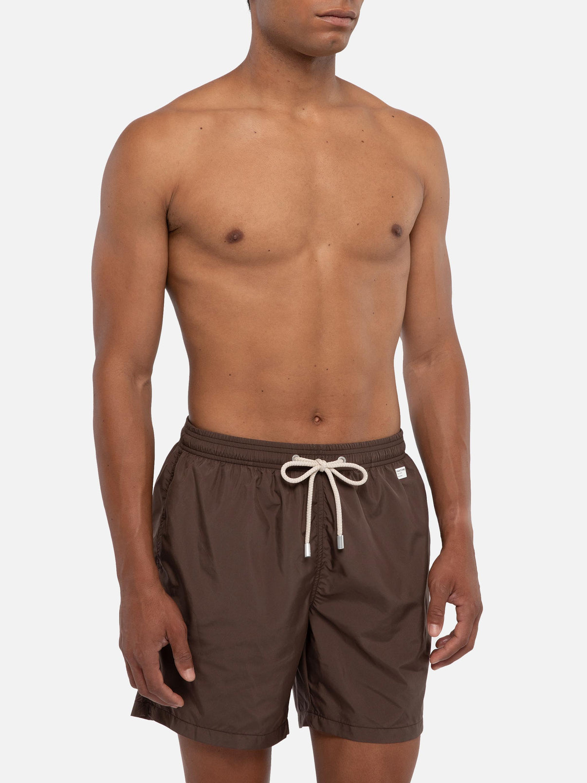 Lighting Pantone brown swim shorts in solid color | Special Edition ...