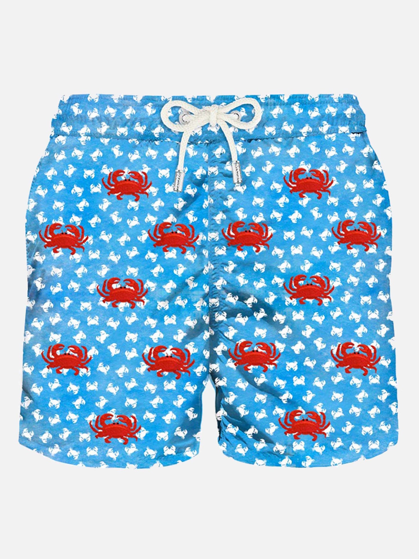 Costume da bagno da uomo in tessuto leggero con ricamo granchi