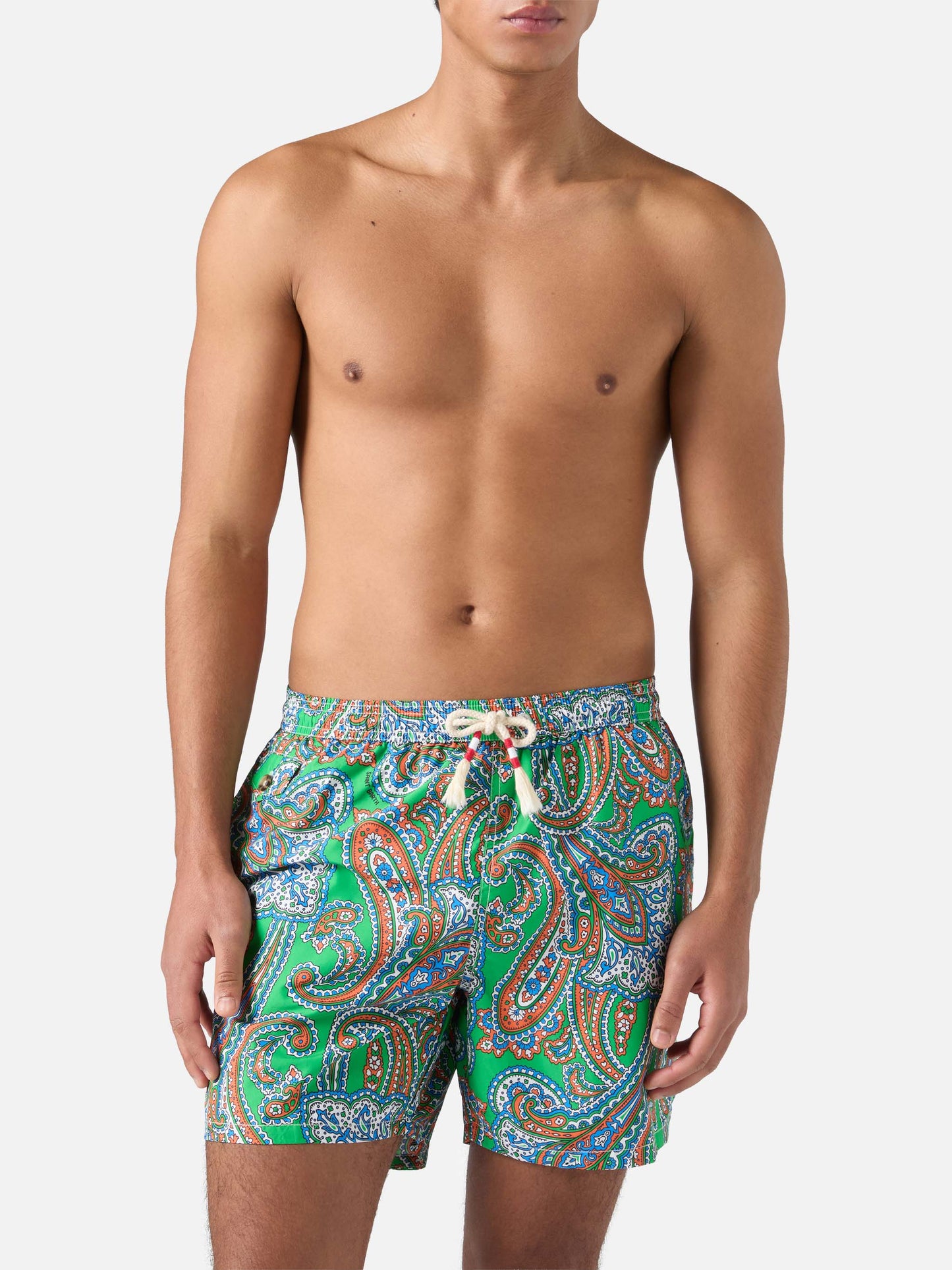 Leichte Badehose Lightning 70 aus Stoff mit Paisley-Muster
