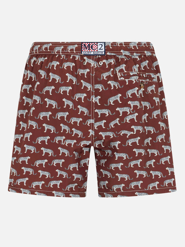 Herren-Badeshorts Lighting 70 aus leichtem Stoff mit Mikro-Cheeta-Print