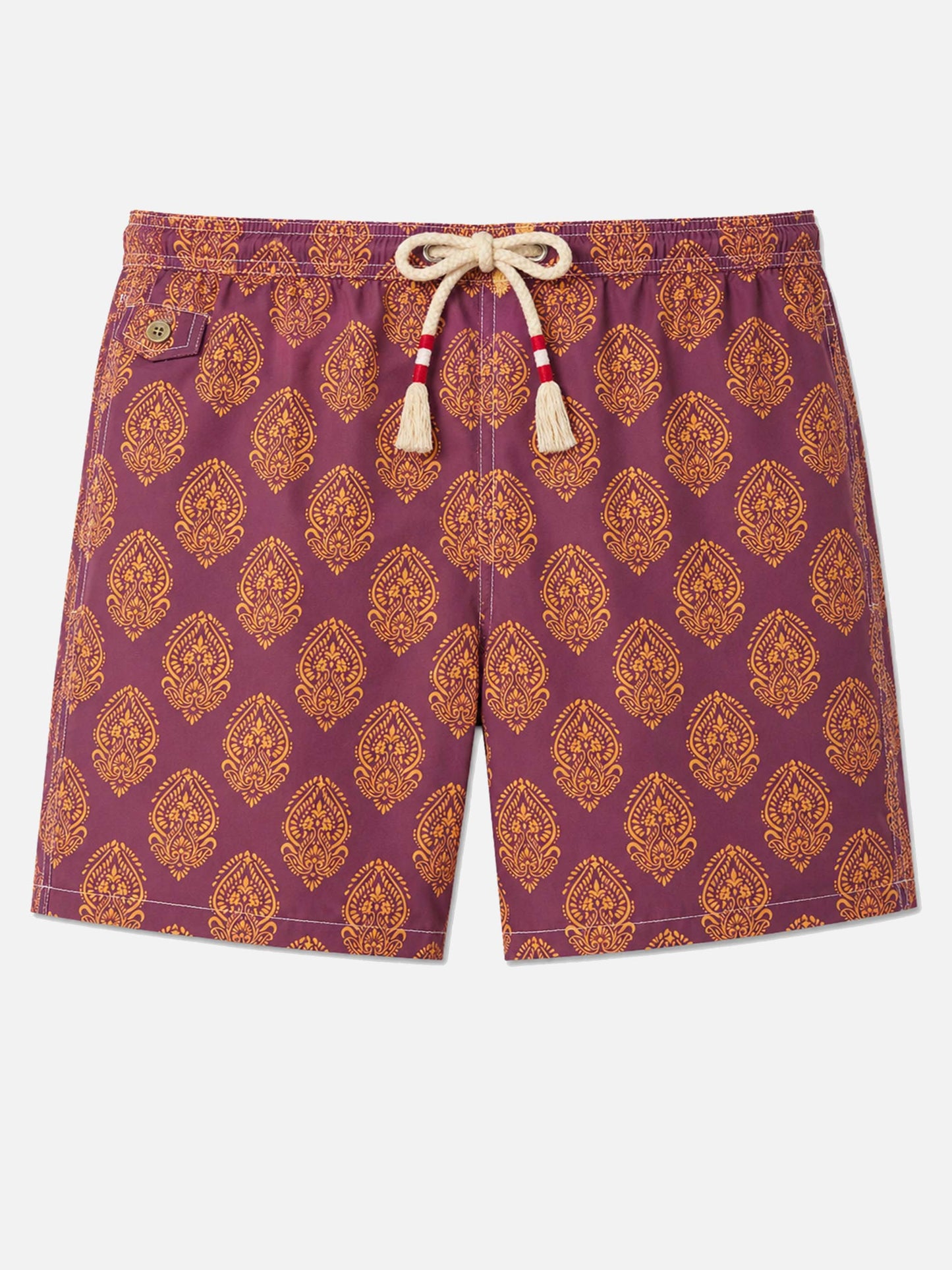 Leichte Badehose aus Stoff, Modell Lighting 70, mit indischem Muster