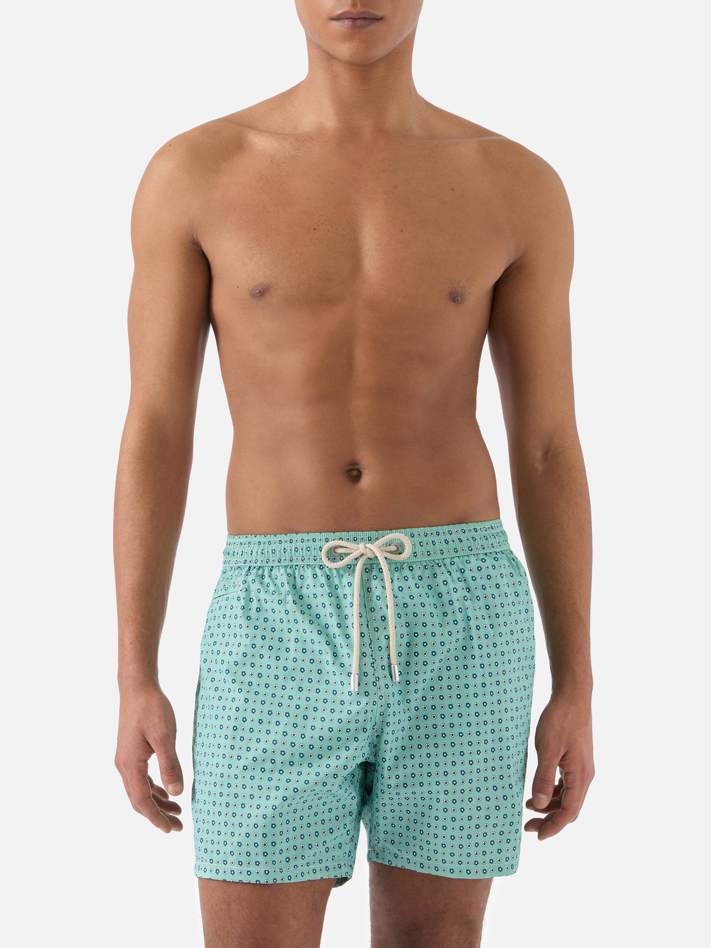 Light green Lighting Micro swim shorts with all-over geometric print
