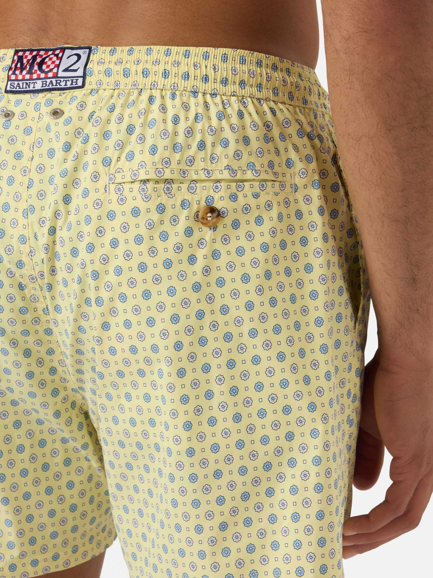 Costume mare Lighting Micro giallo con stampa geometrica all-over