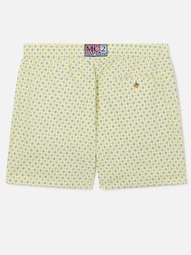 Yellow Lighting Micro swim shorts with all-over geometric print