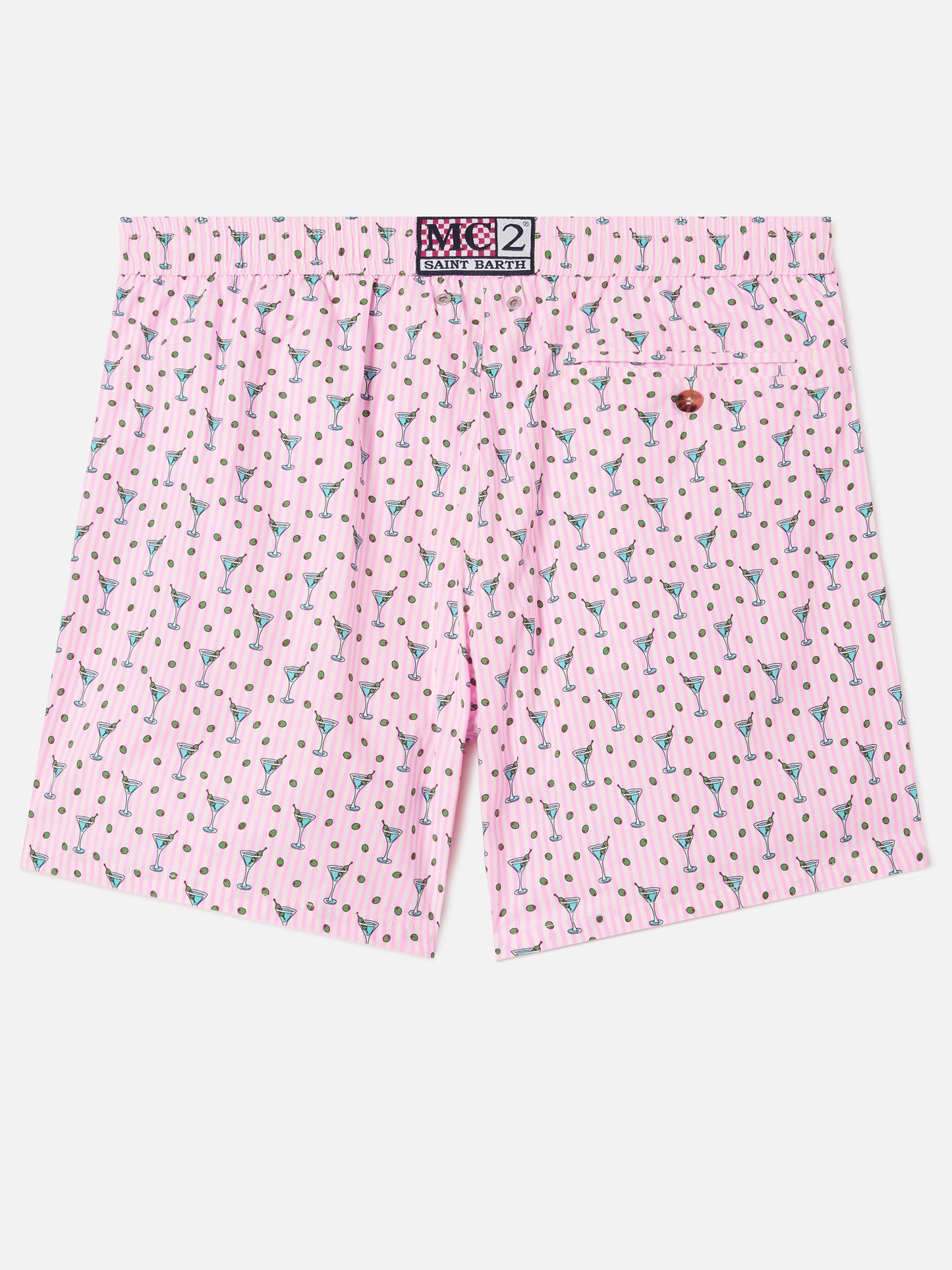 Pink Lighting Micro swim shorts with all-over cocktail print