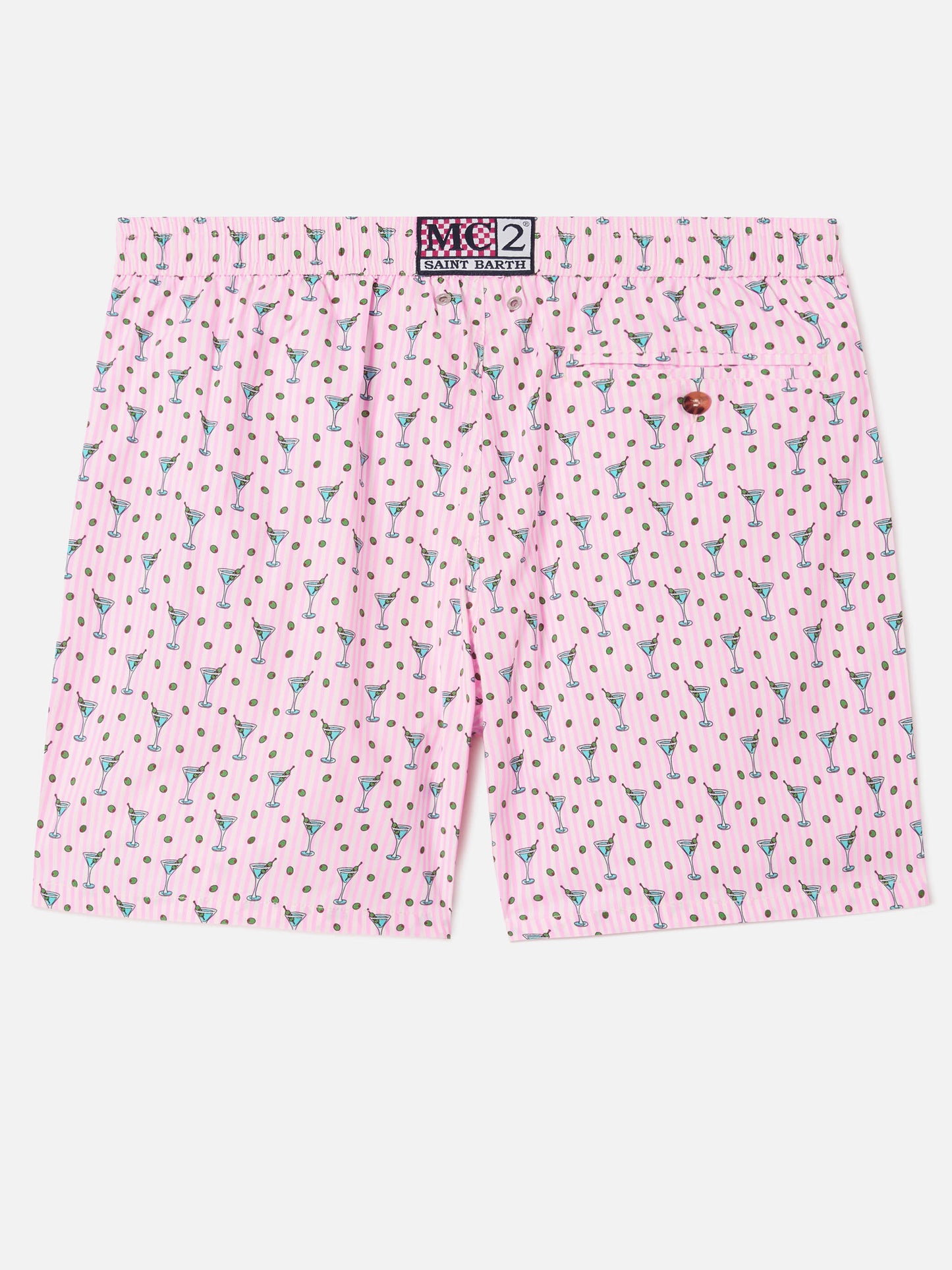 Pink Lighting Micro swim shorts with all-over cocktail print