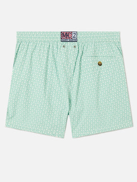 Green Lighting Micro swim shorts with all-over palm print