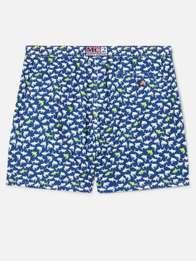 Costume mare Lighting Micro blu navy con stampa squali all-over
