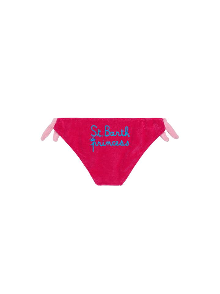 Girl fucsia swim briefs with embroidery - MC2 Saint Barth
