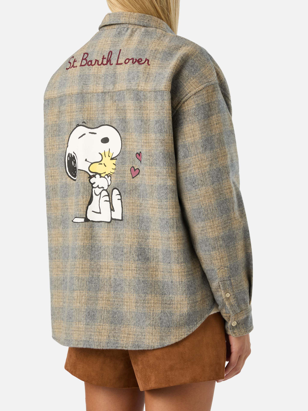 Lully Flanellhemd aus Wollmischung mit Snoopy-Stickerei | Special edition 
