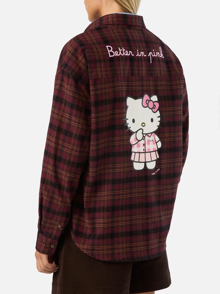 Lully cotton flannel shirt with Hello Kitty embroidery | Special edition