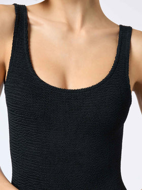 Costume intero Lora in crinkle nero