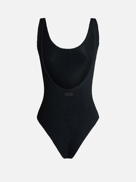 Costume intero Lora in crinkle nero