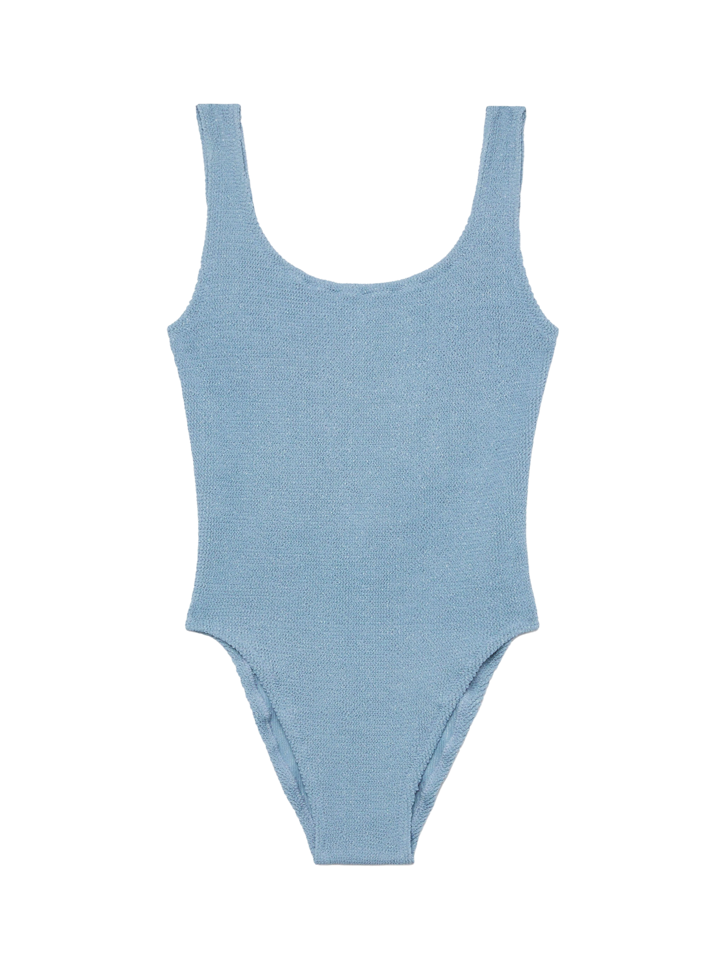 Einteiliger Badeanzug Lora Crinkle Lurex Avioblau